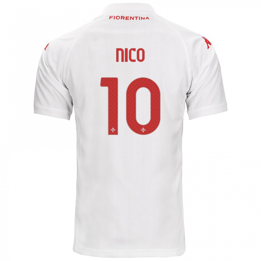 Niño Camiseta Nicolás González #10 Blanco 2ª Equipación 2024/25 La Camisa Perú