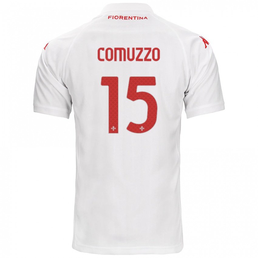 Niño Camiseta Pietro Comuzzo #15 Blanco 2ª Equipación 2024/25 La Camisa Perú