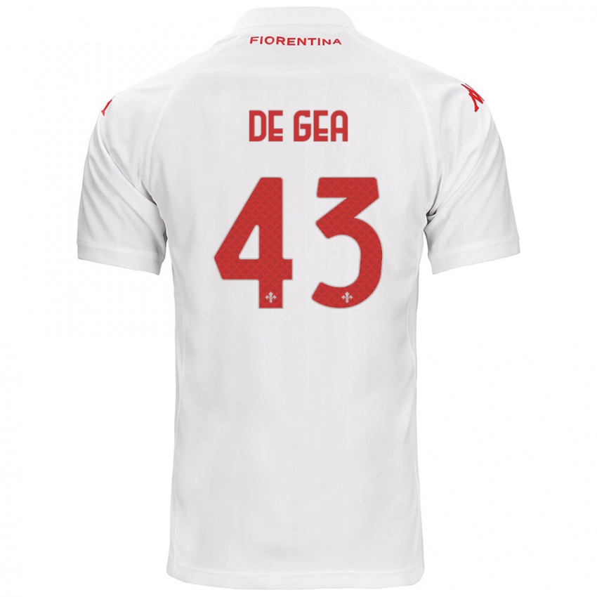 Niño Camiseta David De Gea #43 Blanco 2ª Equipación 2024/25 La Camisa Perú