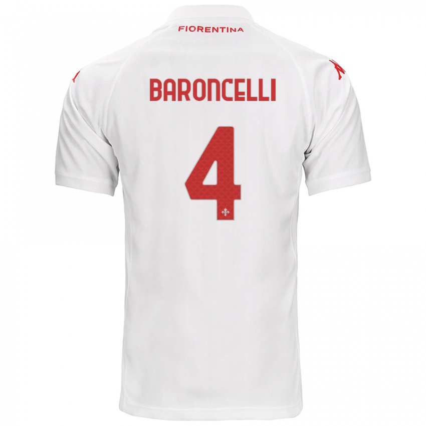 Niño Camiseta Leonardo Baroncelli #4 Blanco 2ª Equipación 2024/25 La Camisa Perú