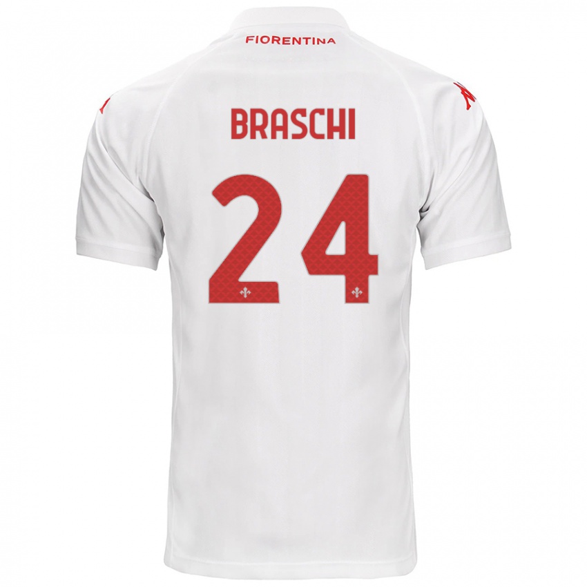 Niño Camiseta Riccardo Braschi #24 Blanco 2ª Equipación 2024/25 La Camisa Perú