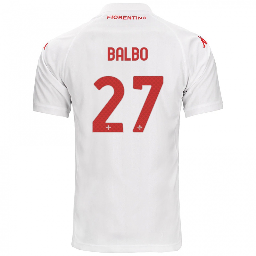 Niño Camiseta Luis Balbo #27 Blanco 2ª Equipación 2024/25 La Camisa Perú