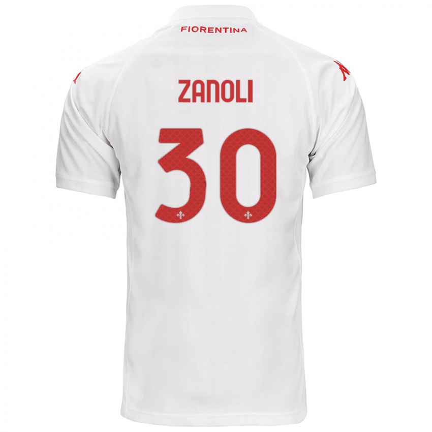 Niño Camiseta Martina Zanoli #30 Blanco 2ª Equipación 2024/25 La Camisa Perú