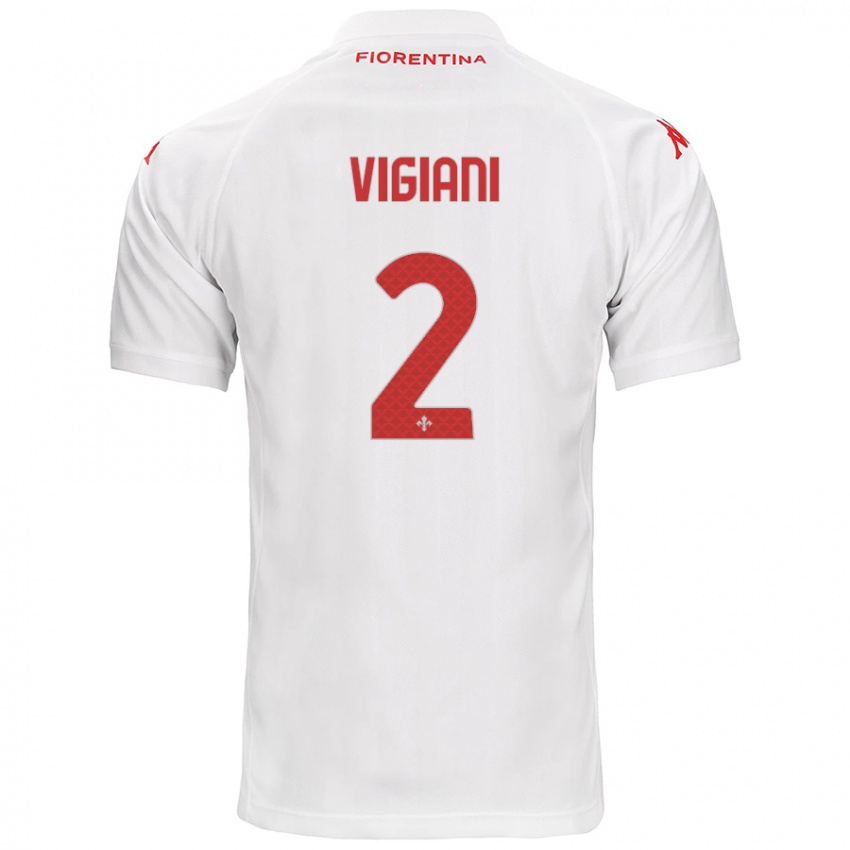 Niño Camiseta Lorenzo Vigiani #2 Blanco 2ª Equipación 2024/25 La Camisa Perú