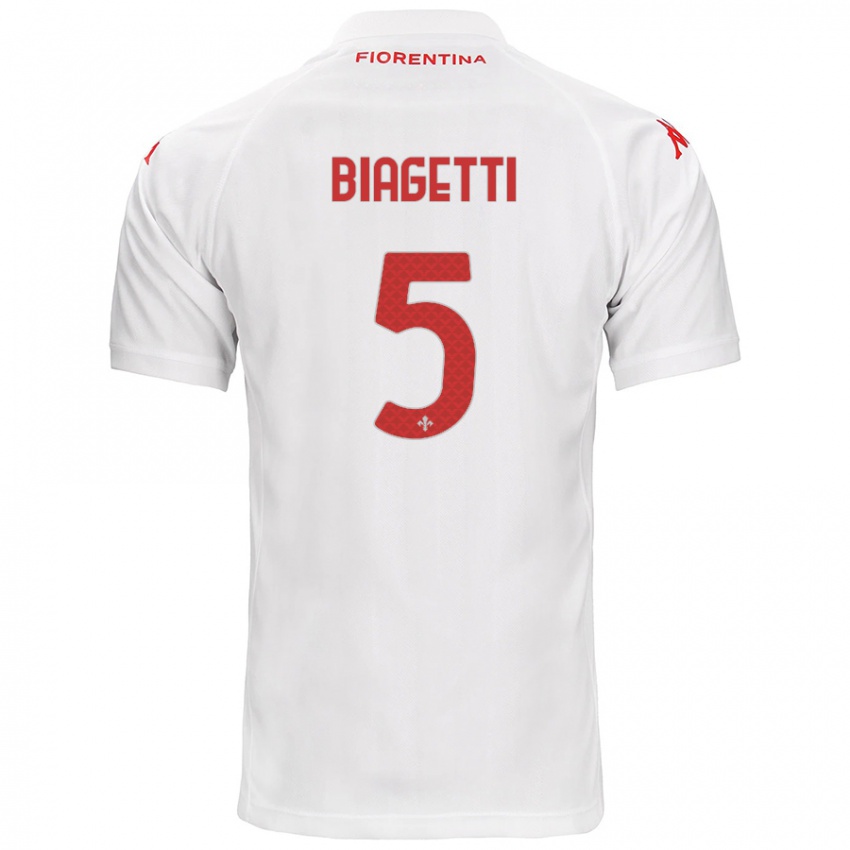 Niño Camiseta Christian Biagetti #5 Blanco 2ª Equipación 2024/25 La Camisa Perú