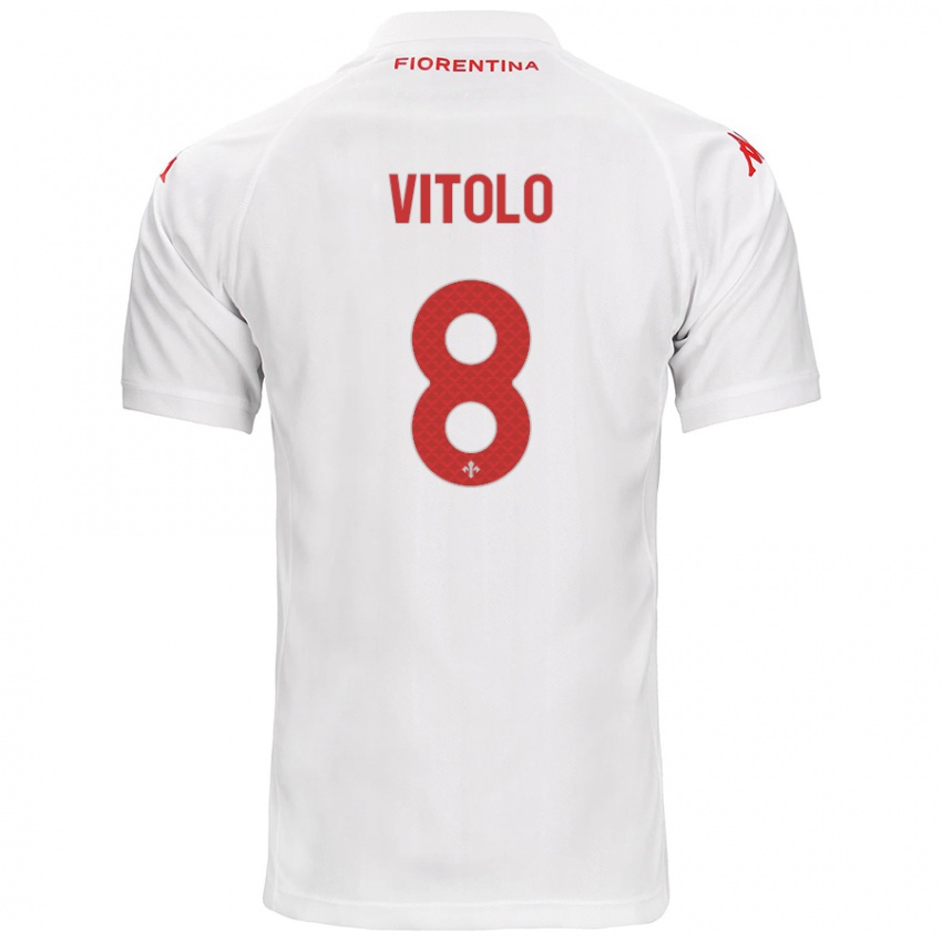 Niño Camiseta Federico Vitolo #8 Blanco 2ª Equipación 2024/25 La Camisa Perú