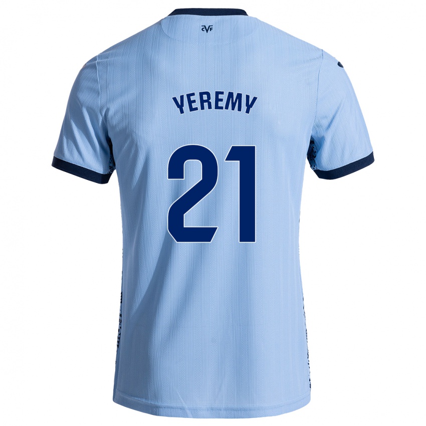 Niño Camiseta Yéremy Pino #21 Azul Cielo 2ª Equipación 2024/25 La Camisa Perú