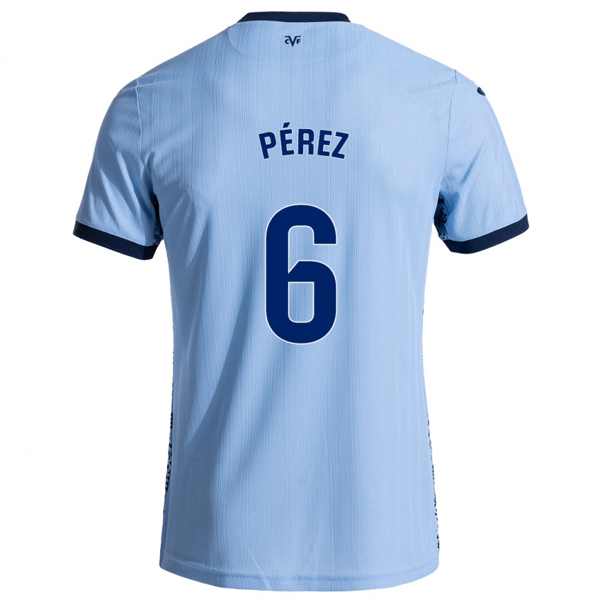 Niño Camiseta Hugo Pérez #6 Azul Cielo 2ª Equipación 2024/25 La Camisa Perú