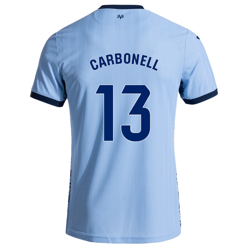 Niño Camiseta Carmen Carbonell #13 Azul Cielo 2ª Equipación 2024/25 La Camisa Perú