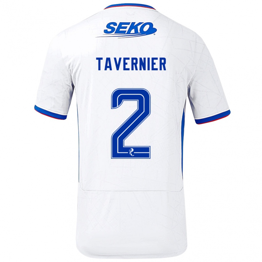 Niño Camiseta James Tavernier #2 Blanco Azul 2ª Equipación 2024/25 La Camisa Perú