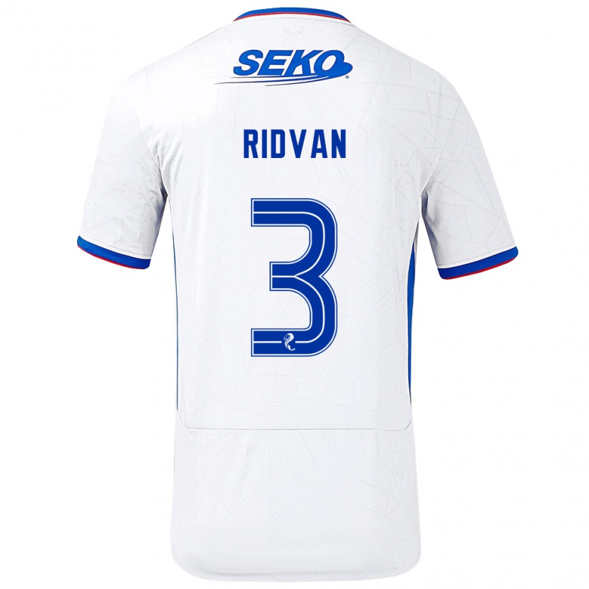 Niño Camiseta Rıdvan Yılmaz #3 Blanco Azul 2ª Equipación 2024/25 La Camisa Perú