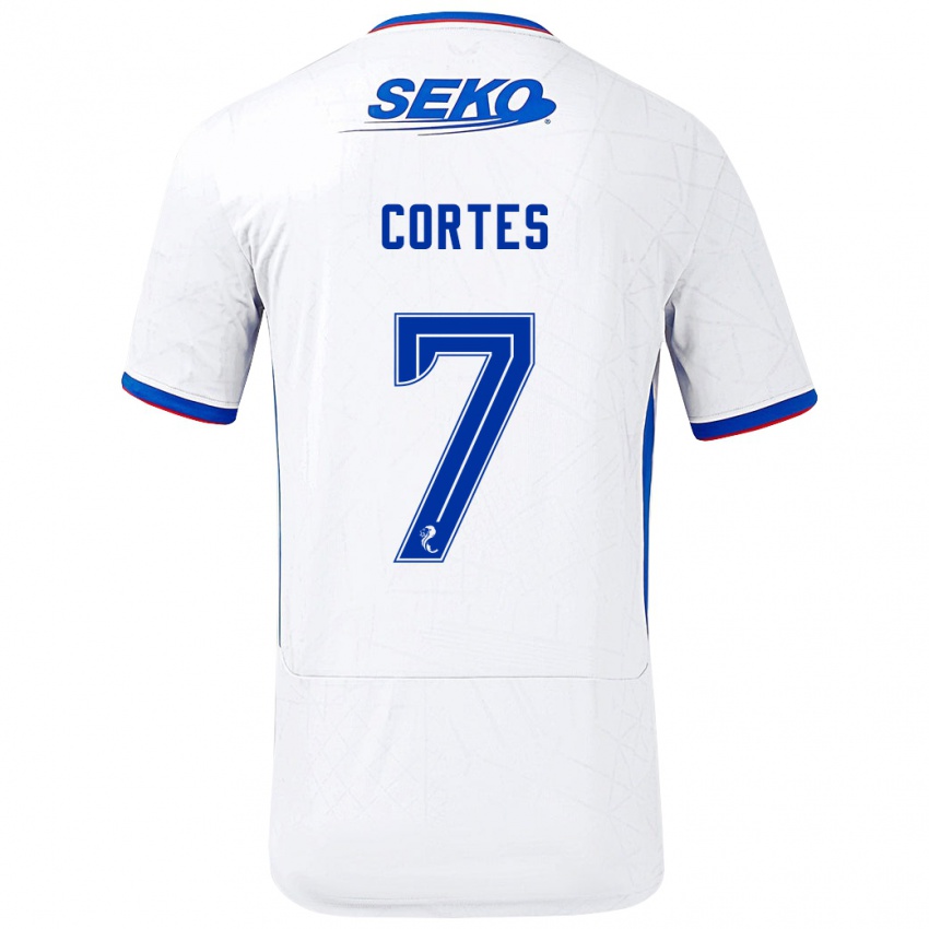 Niño Camiseta Óscar Cortés #7 Blanco Azul 2ª Equipación 2024/25 La Camisa Perú