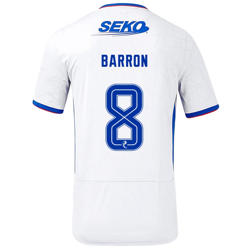 Niño Camiseta Connor Barron #8 Blanco Azul 2ª Equipación 2024/25 La Camisa Perú