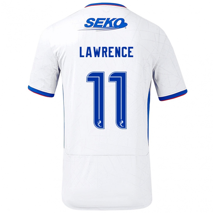 Niño Camiseta Tom Lawrence #11 Blanco Azul 2ª Equipación 2024/25 La Camisa Perú