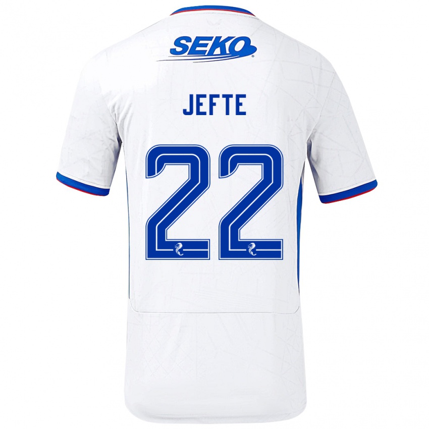 Niño Camiseta Jefté #22 Blanco Azul 2ª Equipación 2024/25 La Camisa Perú