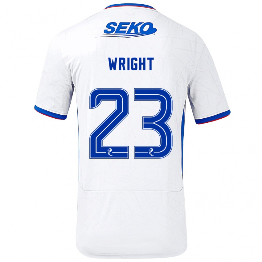 Niño Camiseta Scott Wright #23 Blanco Azul 2ª Equipación 2024/25 La Camisa Perú