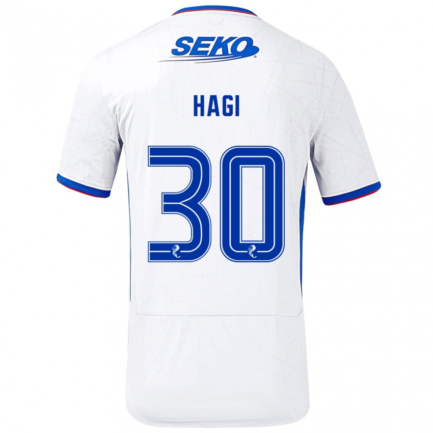 Niño Camiseta Ianis Hagi #30 Blanco Azul 2ª Equipación 2024/25 La Camisa Perú