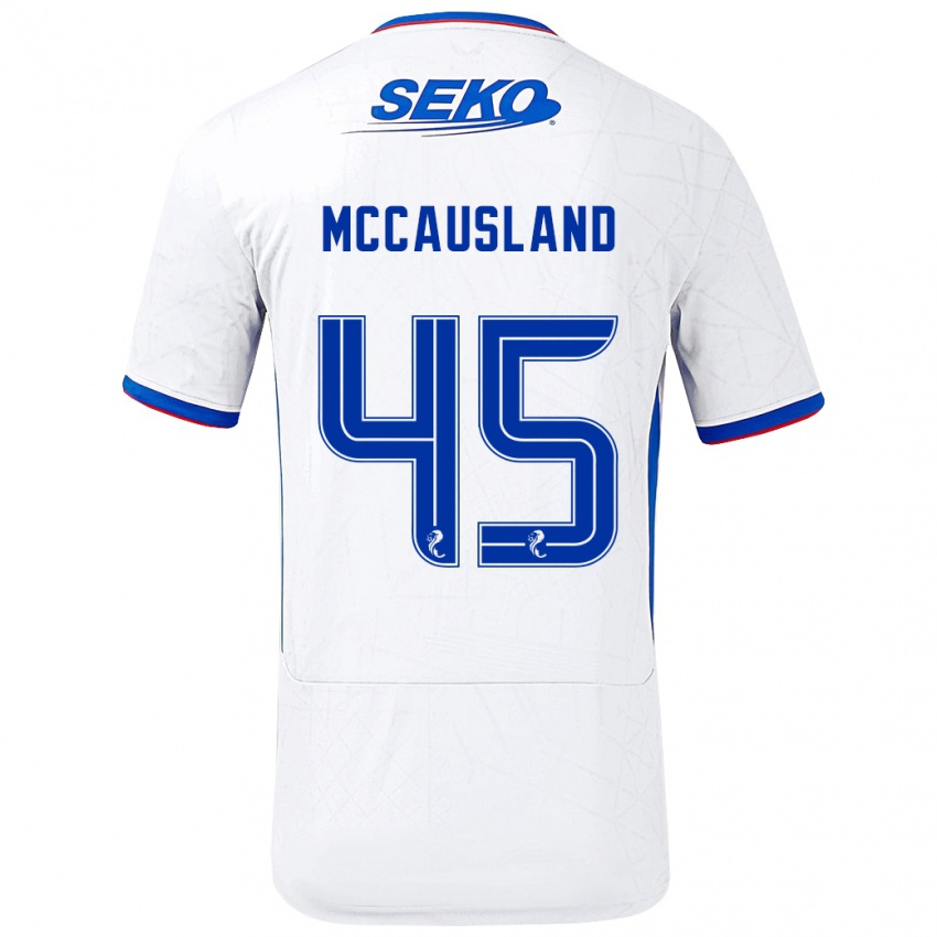 Niño Camiseta Ross Mccausland #45 Blanco Azul 2ª Equipación 2024/25 La Camisa Perú