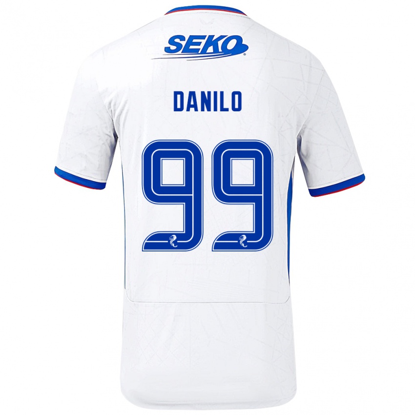 Niño Camiseta Danilo #99 Blanco Azul 2ª Equipación 2024/25 La Camisa Perú