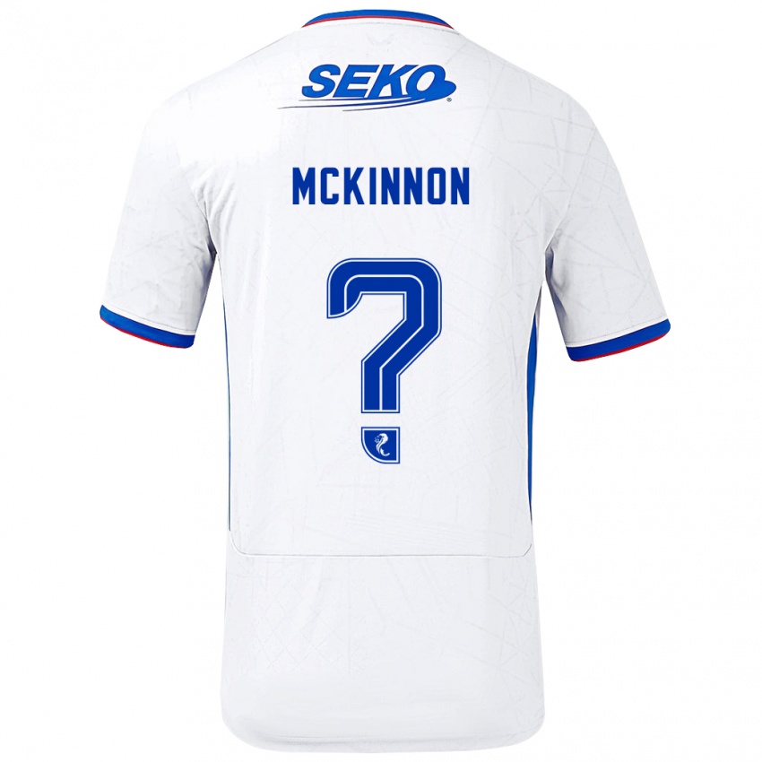 Niño Camiseta Cole Mckinnon #0 Blanco Azul 2ª Equipación 2024/25 La Camisa Perú