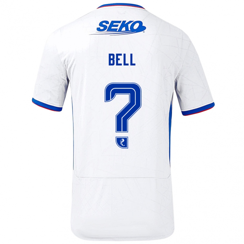 Niño Camiseta Cameron Bell #0 Blanco Azul 2ª Equipación 2024/25 La Camisa Perú