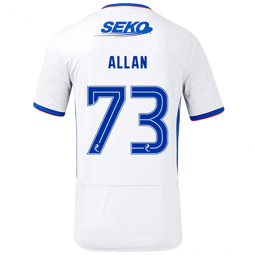 Niño Camiseta Connor Allan #73 Blanco Azul 2ª Equipación 2024/25 La Camisa Perú