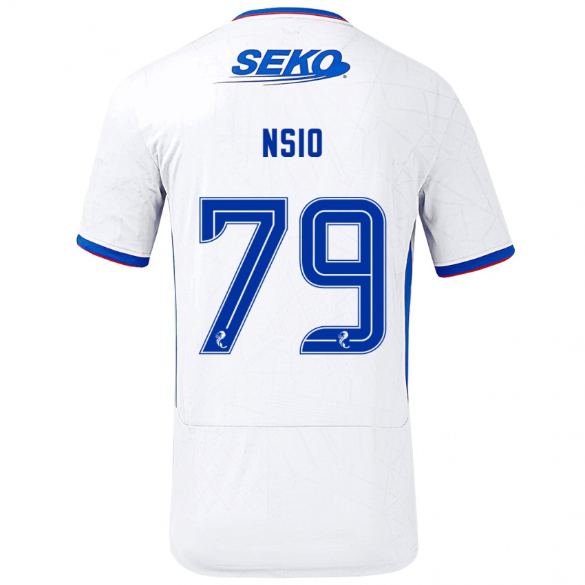 Niño Camiseta Paul Nsio #79 Blanco Azul 2ª Equipación 2024/25 La Camisa Perú