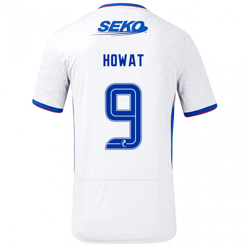 Niño Camiseta Kirsty Howat #9 Blanco Azul 2ª Equipación 2024/25 La Camisa Perú