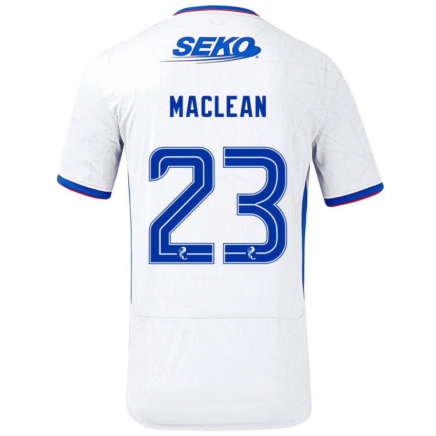 Niño Camiseta Kirsty Maclean #23 Blanco Azul 2ª Equipación 2024/25 La Camisa Perú