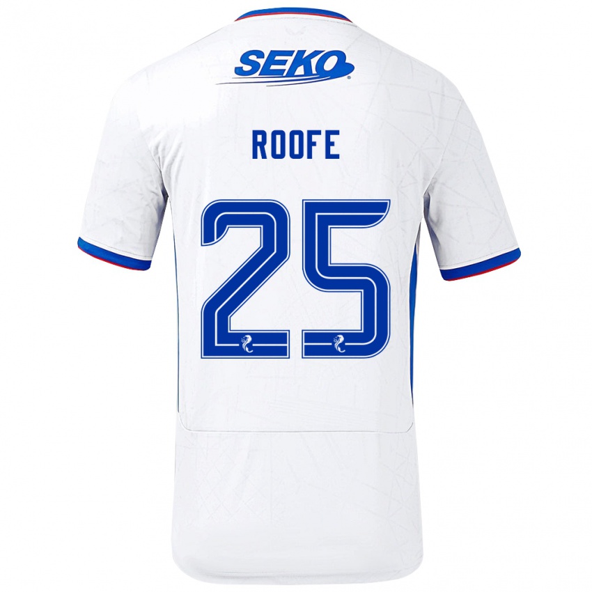 Niño Camiseta Kemar Roofe #25 Blanco Azul 2ª Equipación 2024/25 La Camisa Perú