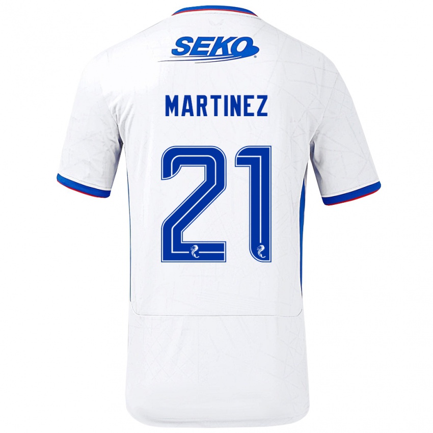 Niño Camiseta Lisa Martinez #21 Blanco Azul 2ª Equipación 2024/25 La Camisa Perú