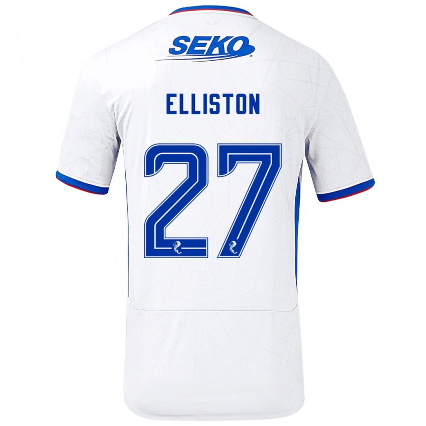 Niño Camiseta Maddie Elliston #27 Blanco Azul 2ª Equipación 2024/25 La Camisa Perú