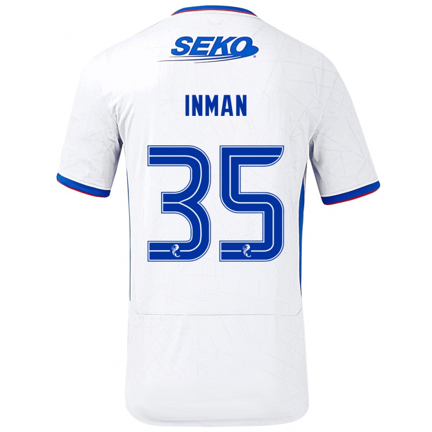 Niño Camiseta Lucy Inman #35 Blanco Azul 2ª Equipación 2024/25 La Camisa Perú