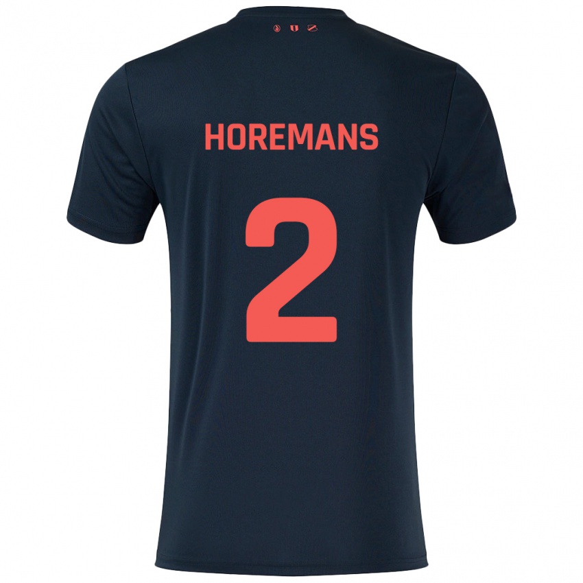 Niño Camiseta Siebe Horemans #2 Negro Rojo 2ª Equipación 2024/25 La Camisa Perú