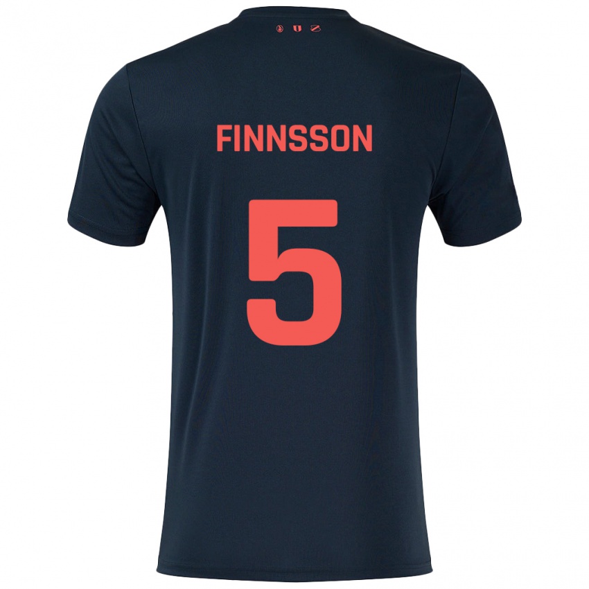 Niño Camiseta Kolbeinn Finnsson #5 Negro Rojo 2ª Equipación 2024/25 La Camisa Perú