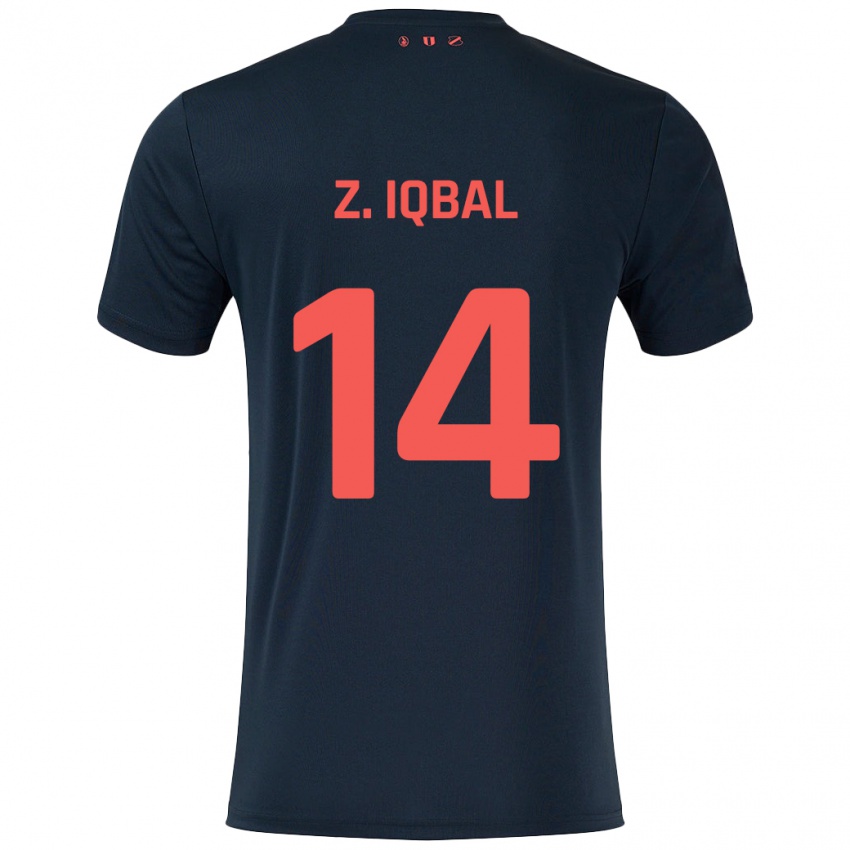 Niño Camiseta Zidane Iqbal #14 Negro Rojo 2ª Equipación 2024/25 La Camisa Perú