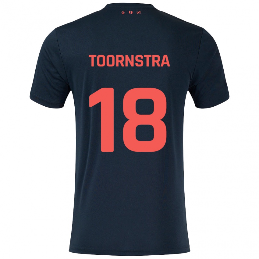 Niño Camiseta Jens Toornstra #18 Negro Rojo 2ª Equipación 2024/25 La Camisa Perú