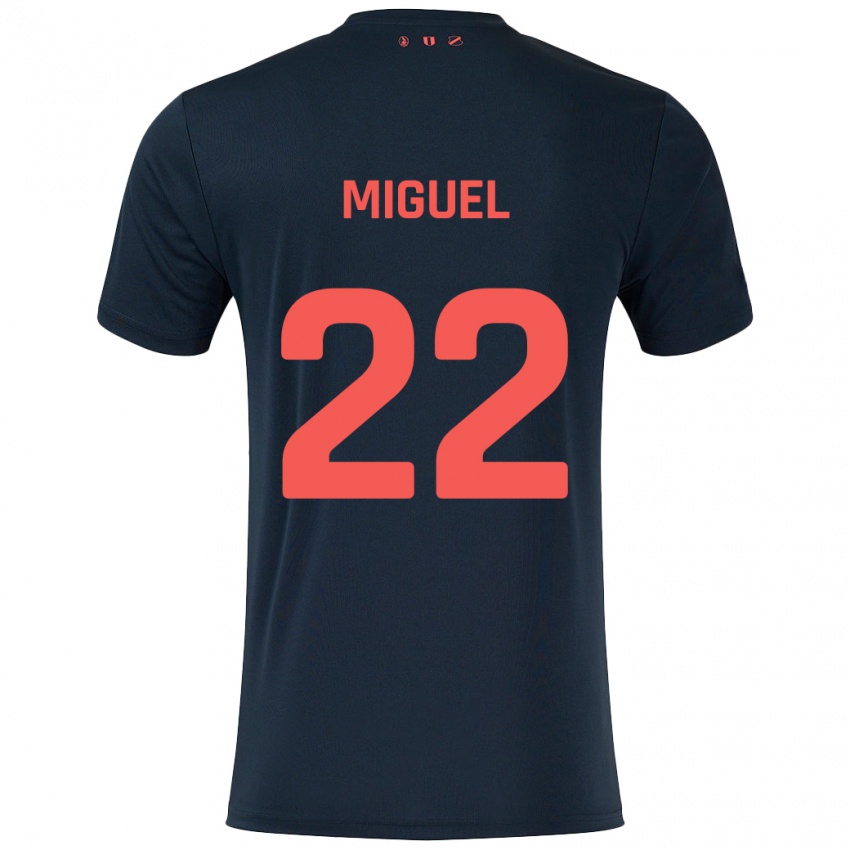 Niño Camiseta Miguel Rodríguez #22 Negro Rojo 2ª Equipación 2024/25 La Camisa Perú