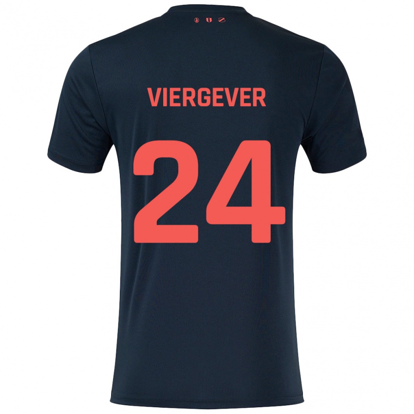 Niño Camiseta Nick Viergever #24 Negro Rojo 2ª Equipación 2024/25 La Camisa Perú