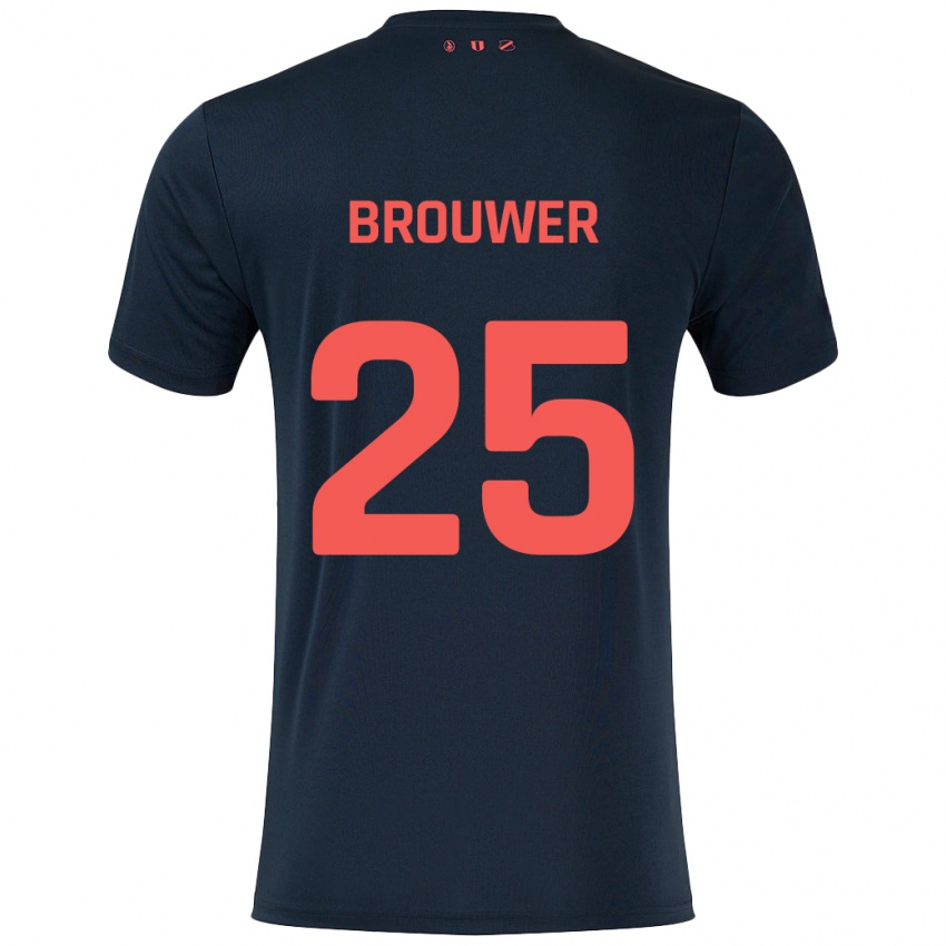 Niño Camiseta Michael Brouwer #25 Negro Rojo 2ª Equipación 2024/25 La Camisa Perú