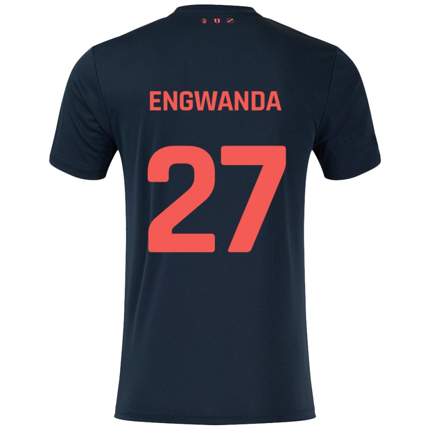 Niño Camiseta Alonzo Engwanda #27 Negro Rojo 2ª Equipación 2024/25 La Camisa Perú