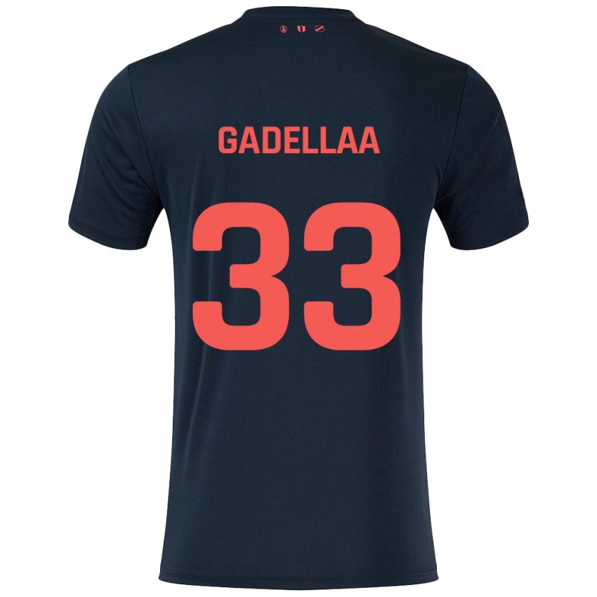 Niño Camiseta Kevin Gadellaa #33 Negro Rojo 2ª Equipación 2024/25 La Camisa Perú