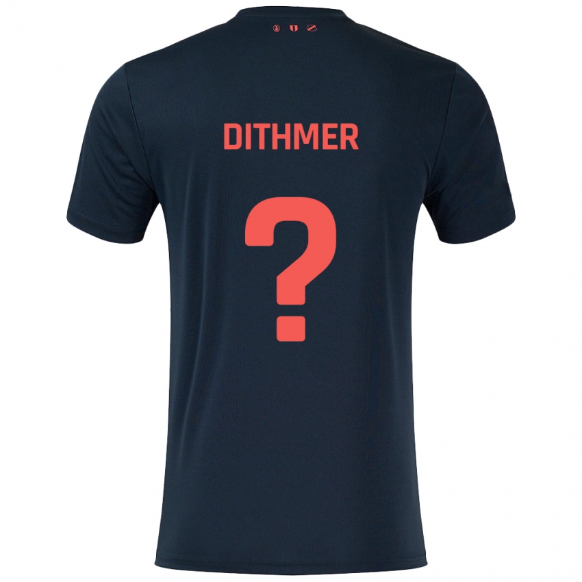 Niño Camiseta Andreas Dithmer #0 Negro Rojo 2ª Equipación 2024/25 La Camisa Perú