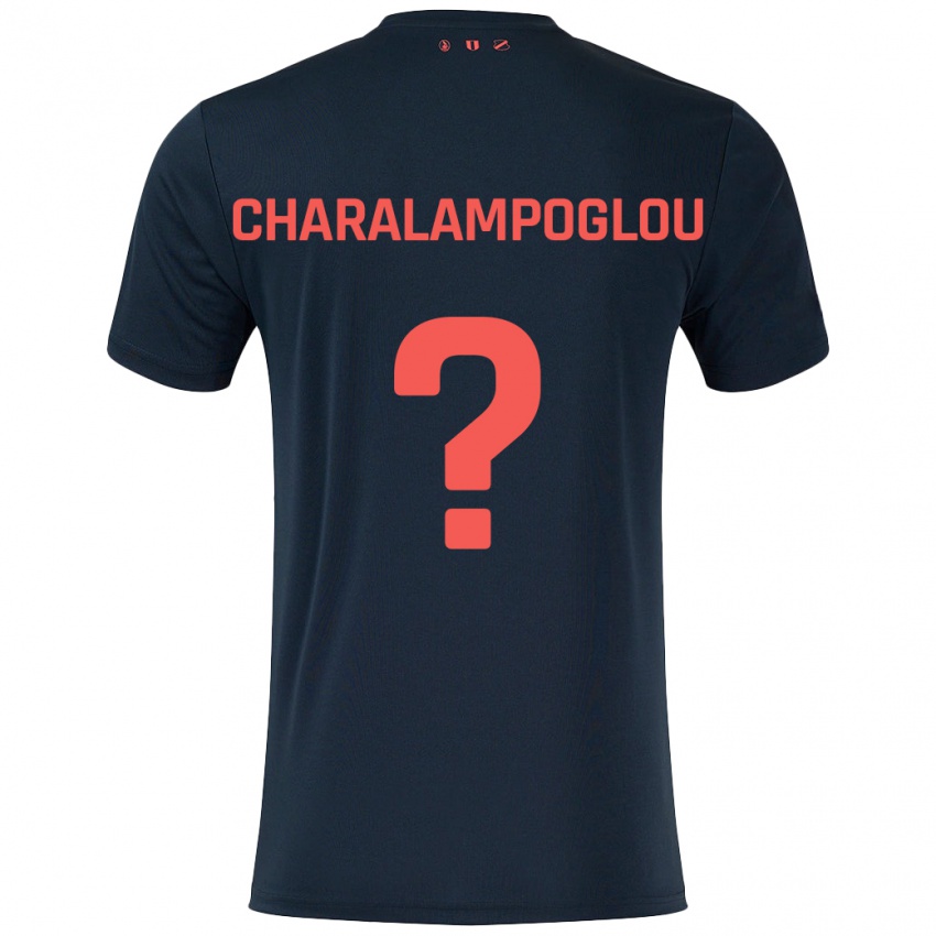 Niño Camiseta Georgios Charalampoglou #0 Negro Rojo 2ª Equipación 2024/25 La Camisa Perú