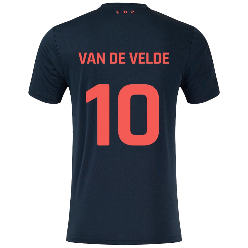 Niño Camiseta Senne Van De Velde #10 Negro Rojo 2ª Equipación 2024/25 La Camisa Perú