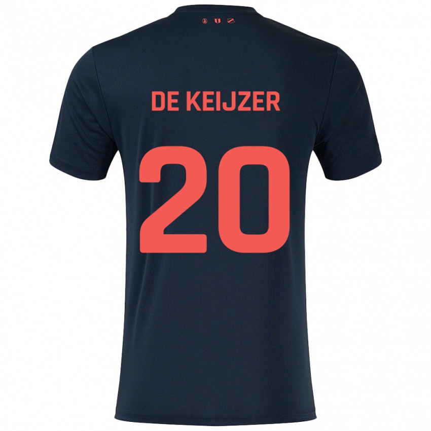 Niño Camiseta Lotje De Keijzer #20 Negro Rojo 2ª Equipación 2024/25 La Camisa Perú