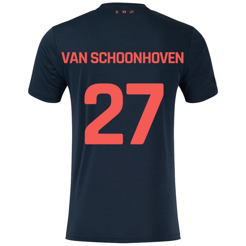 Niño Camiseta Nurija Van Schoonhoven #27 Negro Rojo 2ª Equipación 2024/25 La Camisa Perú