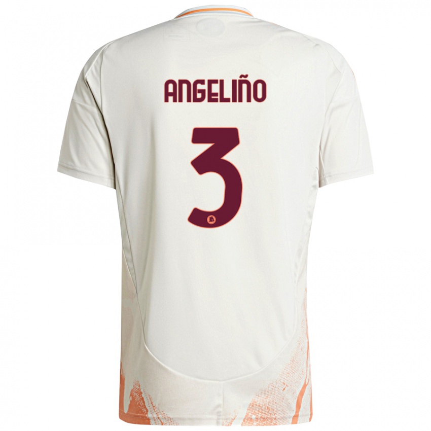 Niño Camiseta Angelino #3 Crema Blanco Naranja 2ª Equipación 2024/25 La Camisa Perú