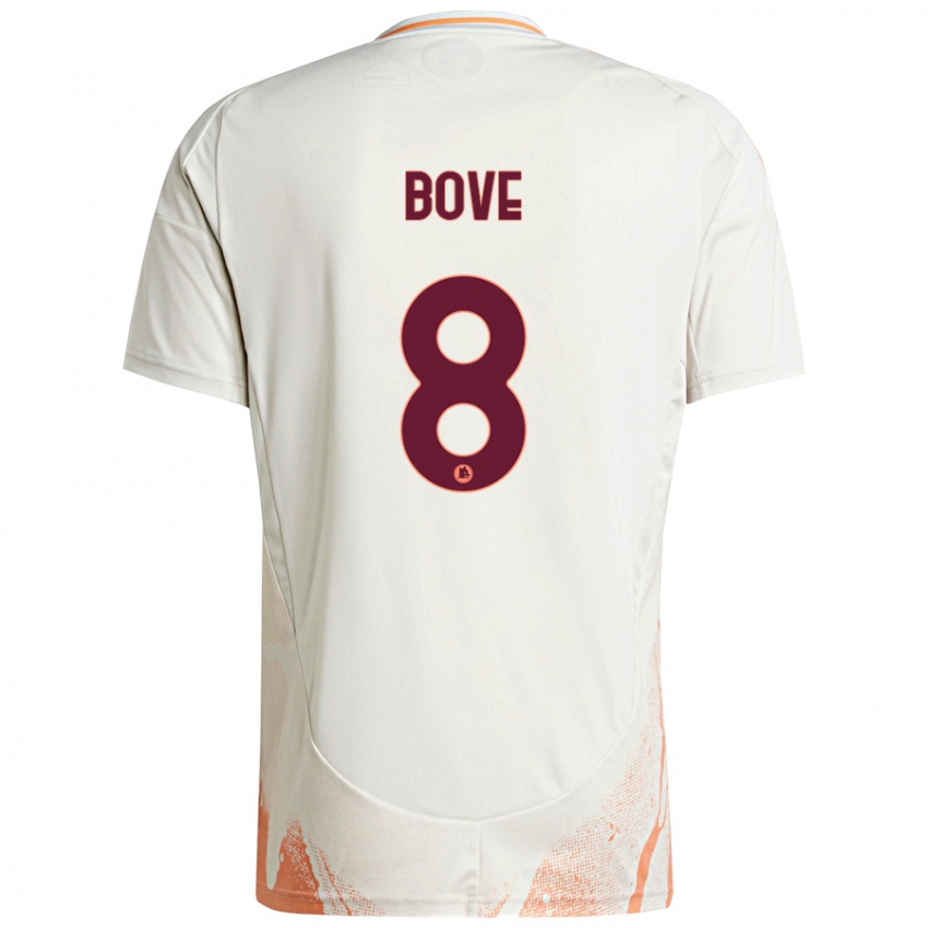 Niño Camiseta Edoardo Bove #8 Crema Blanco Naranja 2ª Equipación 2024/25 La Camisa Perú