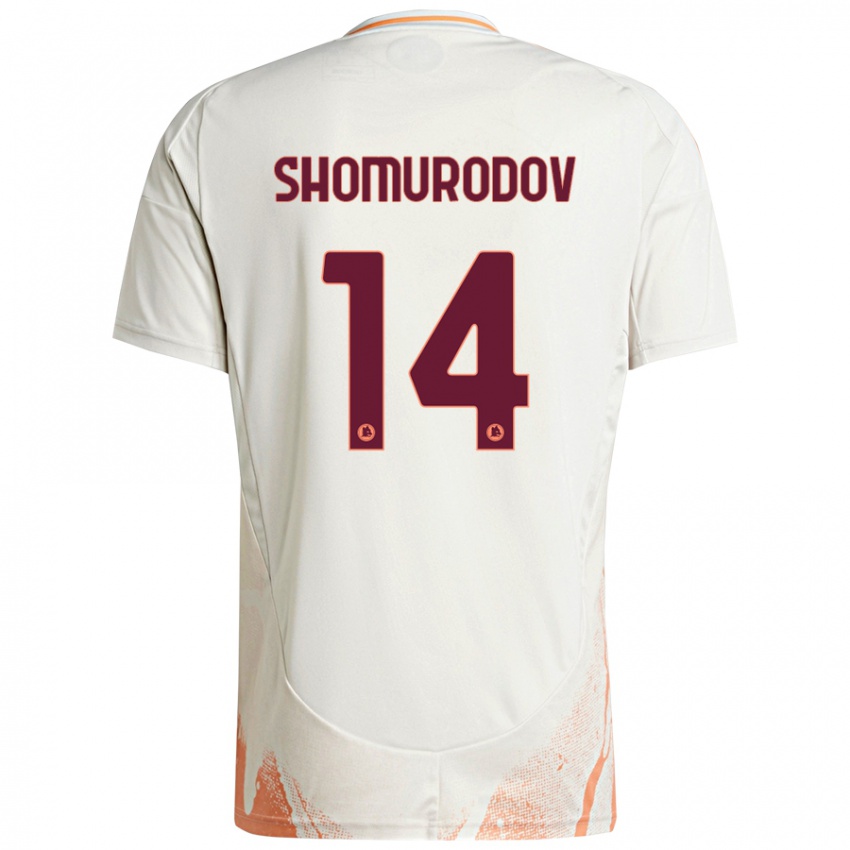 Niño Camiseta Eldor Shomurodov #14 Crema Blanco Naranja 2ª Equipación 2024/25 La Camisa Perú